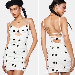 For Love & Lemons Abigail Mini Dress NWT Polka Dots